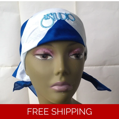 Bandana Quebec Flag White & Blue Embroid Front Logo